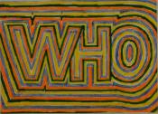 A colourful logo for 'Who Is' from her papers